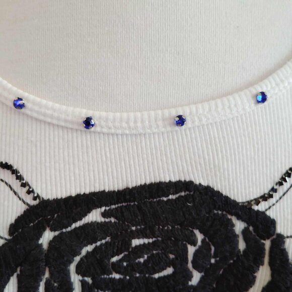 Y2K Fred Segal / Melrose Avenue Set of 3 Vtg Retro Graphic & Beaded Tops Size S - Picture 10 of 15